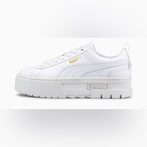 PUMA Women's White and Gold Sneakers